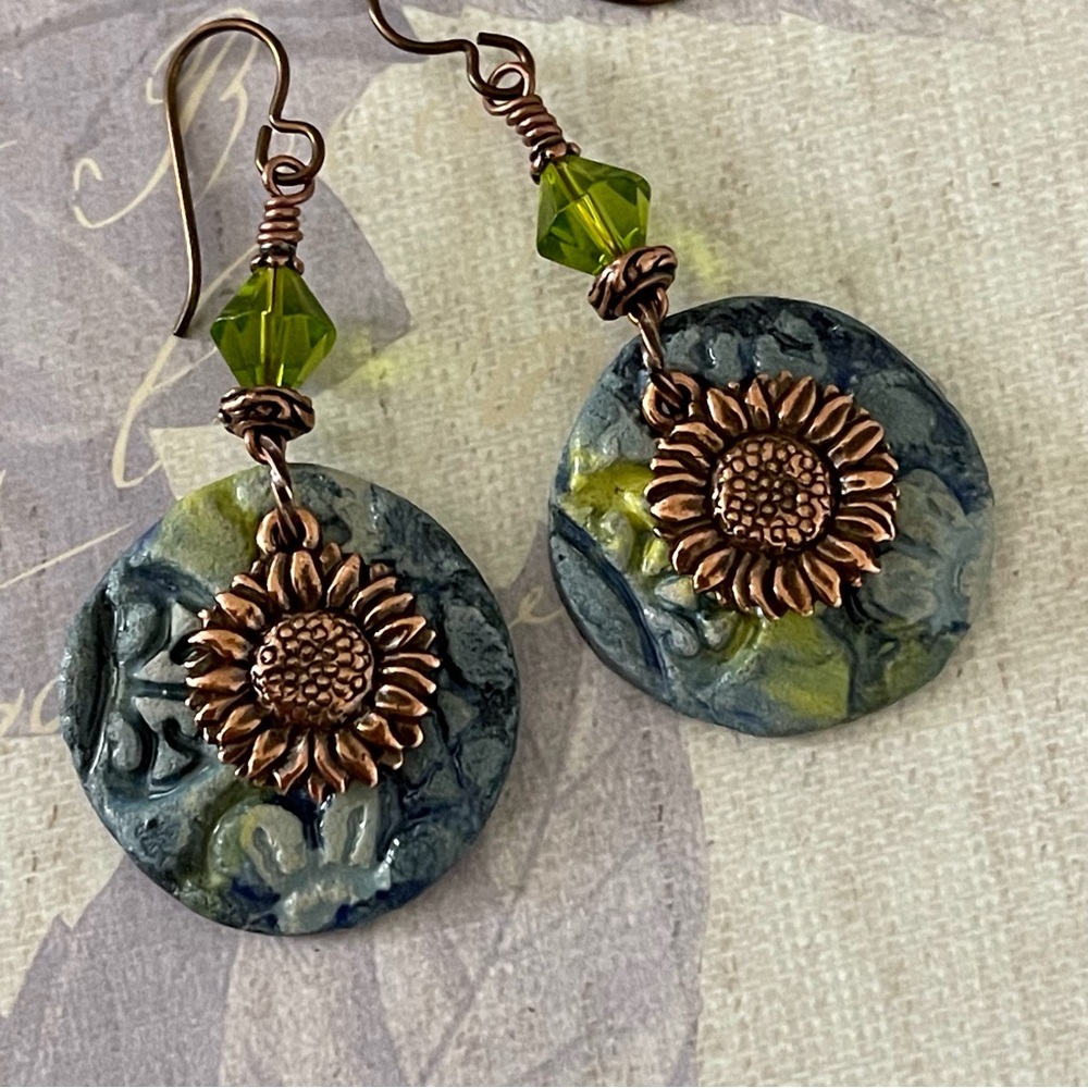ARTISAN Earrings “Indigo Fields” - Dangles - Picture 4 of 11